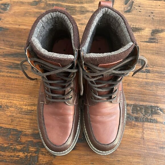 ?? DKNY WINSTON JACK Mens‎ 8.5M Dark Brown Cow Leather Lace Up Boots - PERFECT main image 10
